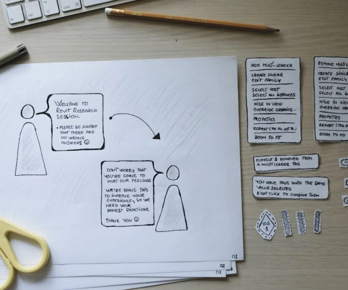 Image showing a paper prototyping session.